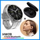 Hw28 Smartwatch IP68 Faz e Recebe Ligações Esportes e Saúde C/ Fone De Ouvido Bluetooth