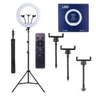 Iluminador Led Ring Light 18 Polegadas Live Fotografia Maquiagem + Tripé 2,10 metros
