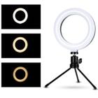 Iluminador Mini Ring Light steel Com Tripé Maquiagem 6 Polegadas