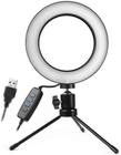 Iluminador Ring Light 16Cm Usb Led Misto 3500K 5500K + Tripe