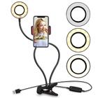 Iluminador Ring Light Anel Luz Articulado LED Youtube Maquiagem Garra Celular Foto Video