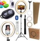 Iluminador Ring Light Completo Anel Led Make Profissional Portátil Usb Controle Bluetooth Gravação Vídeo Foto Youtuber - Leffa Shop