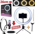 Iluminador Ring Light Profissional Anel Led Celular Universal Foto Vídeo Makeup Vlog + Tripé