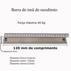 Imã De Neodímio De Alta Potencia 40kg Barra Magnética 12cm - Facil Negocio Importadora