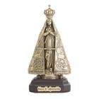 Imagem Nossa Senhora Aparecida 14 Cm Metal Base de Madeira