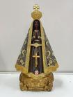 Imagem Nossa Senhora Aparecida 30cm Resina Italiana com dourado