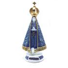 Imagem Nossa Senhora Aparecida Milagres Peixe Azul E Dourado 30 Cm