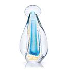 Imagem Nossa Senhora Santa Pequena Azul Gold Ouro 24K Cristal Murano São Marcos 21x12cm