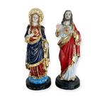 Imagem Sagrado Coração de Jesus e Maria 20cm Resina
