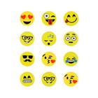 Imãs Enfeite de Geladeira e Painel - Botão Emojis 12 Unidades