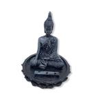 Incensário Buda Tibetano Preto Meditando Na Flor Lotus 11 Cm - Lua Mística - 100% Original - Loja Oficial