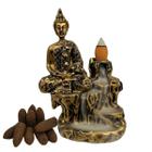 Incensário Cascata buda Hindu Meditando + 10 Incensos