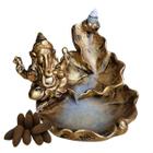Incensário Cascata e Vareta Folha Ganesha + 10 Incensos Cone