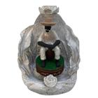 Incensário Cascata Folha Preto Velho 12 Cm Branco Em Resina