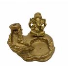 Incensário cascata Ganesh dourado 10 cm resina - Lua Mística - 100% Original - Loja Oficial