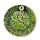 Incensário Cascata Prato Ganesha Verde 12 Cm Em Resina - Bialluz Presentes