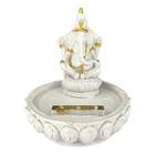 Incensário Ganesha Branco Meditar Flor Lótus 8 cm em Resina - META ATACADO