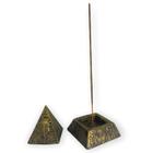 Incensário Pirâmide cor dourada envelhecida 8 cm - Lua Mística - 100% Original - Loja Oficial