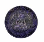 Incensário Prato Buda Meditando Lilás Em Resina 12 Cm - Bialluz Presentes