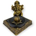 Incensário Quadrado Ganesh Livro dourado 8 cm em resina - Lua Mística - 100% Original - Loja Oficial