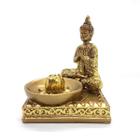 Incensário Vareta Buda Dourado Meditando 7 cm