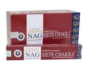 Incenso Indiano De Massala Golden Nag Seven Chakra 15g - 'Vijayshree'