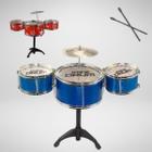 Incrível Kit De Bateria Infantil Completo Com 4 Tambores Baquetas e Banquinho Oficial