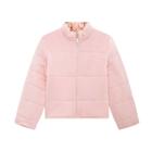 Infanti Jaqueta Puffer Dupla Face em Veludo Rosa