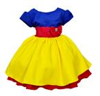 Infantil Vestido Branca De Neve Princesa Luxo Festa Tema