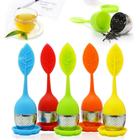 Infusor Para Chá De Silicone e Inox Com Base Folha