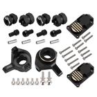 Injora RC Brass Upgrades Diff Cover, Steering Knickle e kit de extensão RC Hex para peças de atualização Axial SCX24 AXI90081, acessórios 1/24 RC Crawler Car, pretos