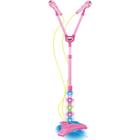 Instrumento Musical Microfone Duplo Pedestal Rosa - DM TOYS