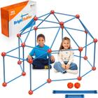 Intellio Toys Bright Builder - 100 Peças Kids Fort Building Kit Azul e VERMELHO - Forte Criativo para 4,5,6,7,8 Meninos e Meninas - STEM Building DIY Brinquedo de Aprendizagem Educacional