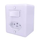 interruptor 1 tecla simples 6A Com Tomada 10A 2 Pino + Terra 250V Ilumi