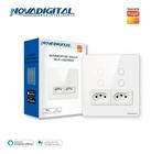 Interruptor 4 Botões 4x4 Branco com Tomada Touch Wi-fi Tuya