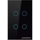 Interruptor 4x2 Smart Wifi Inteligente Nova Digital 4 Botões Lite Preto LITE-WS4-B