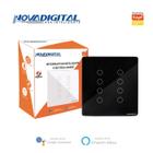 Interruptor 8 Teclas 4x4 Zigbee Preto Touch Novadigital Tuya