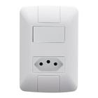 Interruptor Aria 1 Tecla Simples e Tomada 20A 4x2 com Placa Branco Tramontina