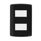 Interruptor de 2 Teclas Simples, Modular, com Placa 4x2 e Suporte Preto/Branco