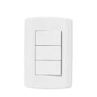 Interruptor de 3 teclas simples branco Modular Pluzie