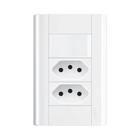 Interruptor + duas tomadas 10a com placa 4x2 Fame Modulare