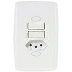 Interruptor duplo com tomada 20a safira ilumi