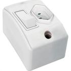 Interruptor Externo Perlex Retangular Branco 1 Simples+Tomada 20A 170/15Brc/10 - Kit C/10