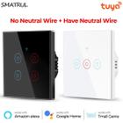 Interruptor inteligente wi-fi touch 1, 2, 3, 4 botões tuya smart life compatível alexa e google home