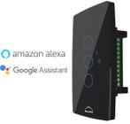 Interruptor Preto Smart Touch Wifi Google Alexa 3 Teclas