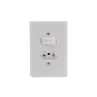 Interruptor simples 1 tecla 6a com tomada fixa 2p+t 20a 250v tomada de acender