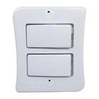 Interruptor Simples 2 Teclas 10A Externo Sobrepor Com Placa Espelho Branco Linha Viena Bivolt 127v e 250v