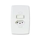 Interruptor Simples com Tomada 6A/10A Safira - Ilumi