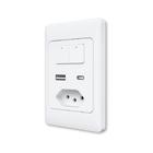 Interruptor Smart AGL KS825, Wi-Fi, Bivolt, USB A, USB Tipo C, Tomada e Interruptor Tecla, Branco - 1106166