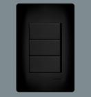 Interruptor Triplo Simples 16A Fame Placa 4X2 Habitat Black